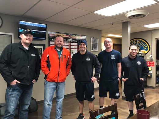 Mike & Cory delivering doughnuts from Rise n Roll Bakery